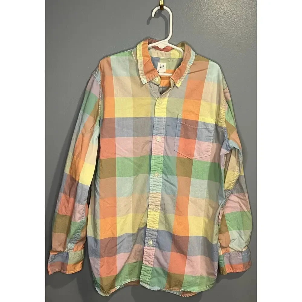 EUC Gap Kids Plaid Button Down - Boy's Size XL